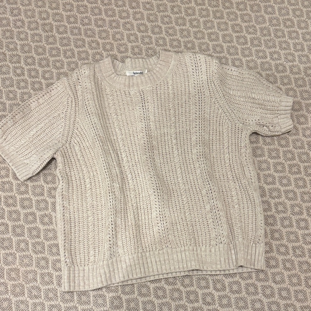Splendid Cream Knit Top
